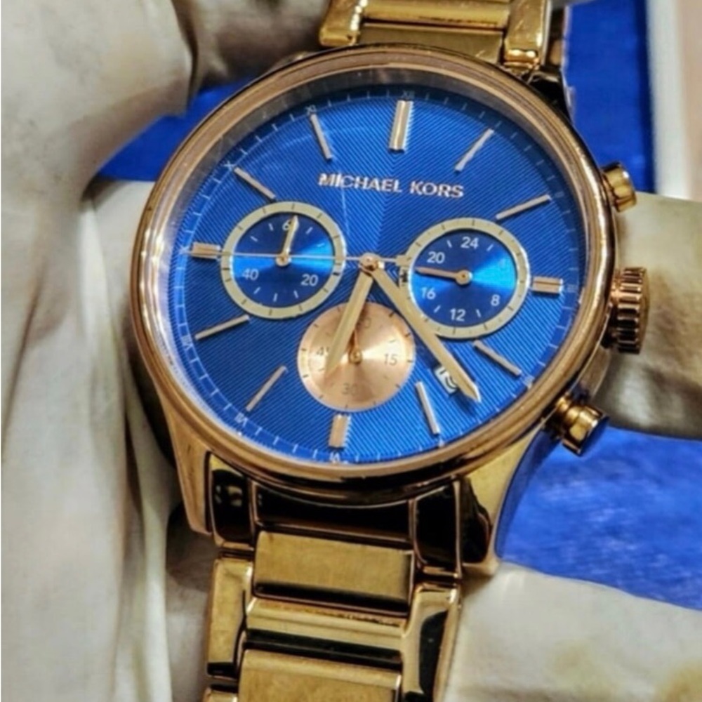 Michael Kors Parker Rose Diamond Accented Chrono Women's Watch MK2281 - Picture 5 of 8